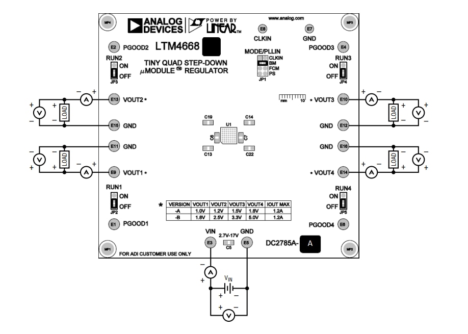 Schaltungsanordnung - Analog Devices Inc. DC2785A-A Demonstrationsboard für LTM4668